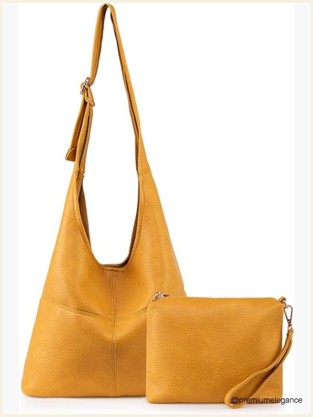 Ultra Soft Slouchy Hobo Bag with Cosmetic Pouch, Adjustable Strap
